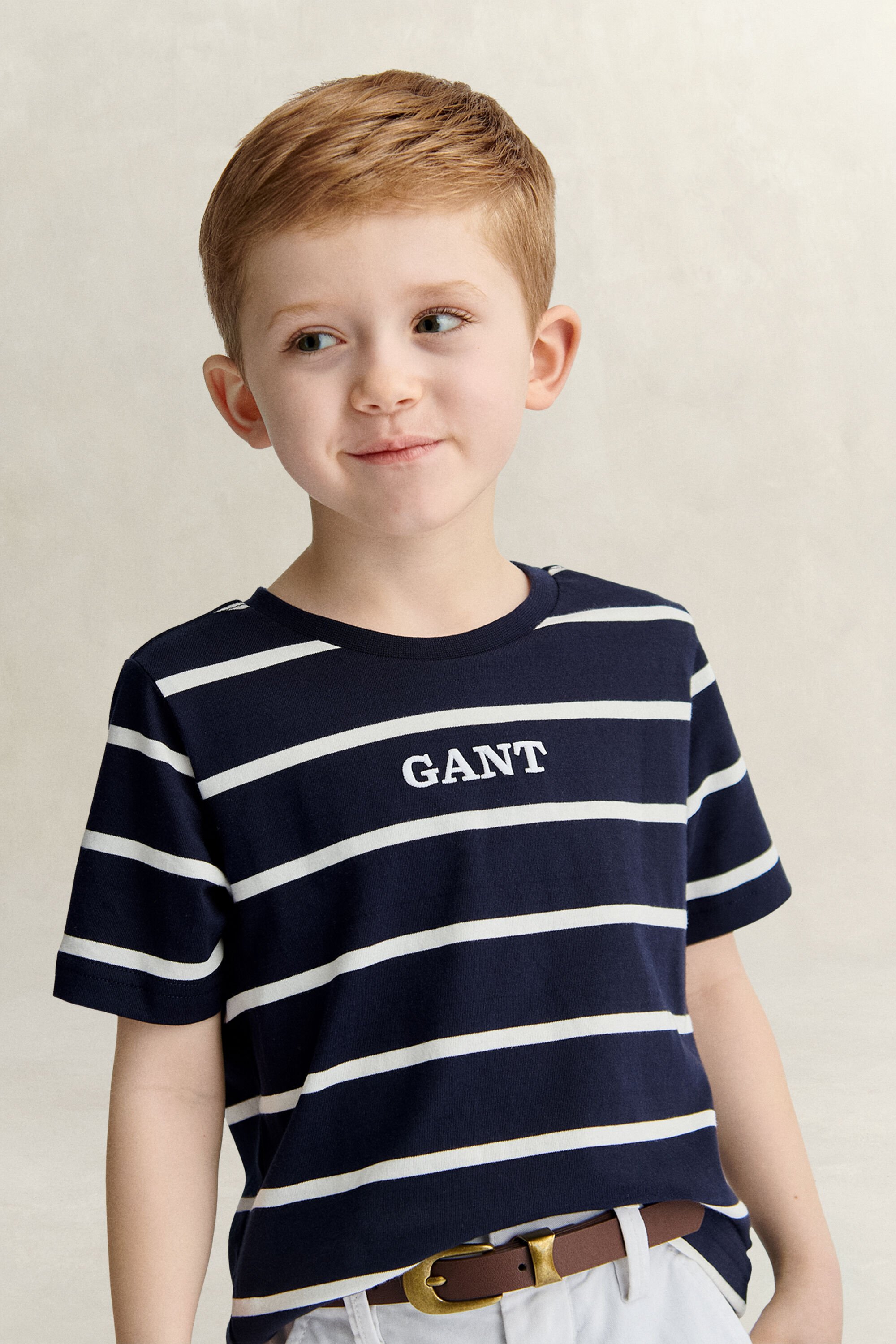 Boys randig T-shirt med logo