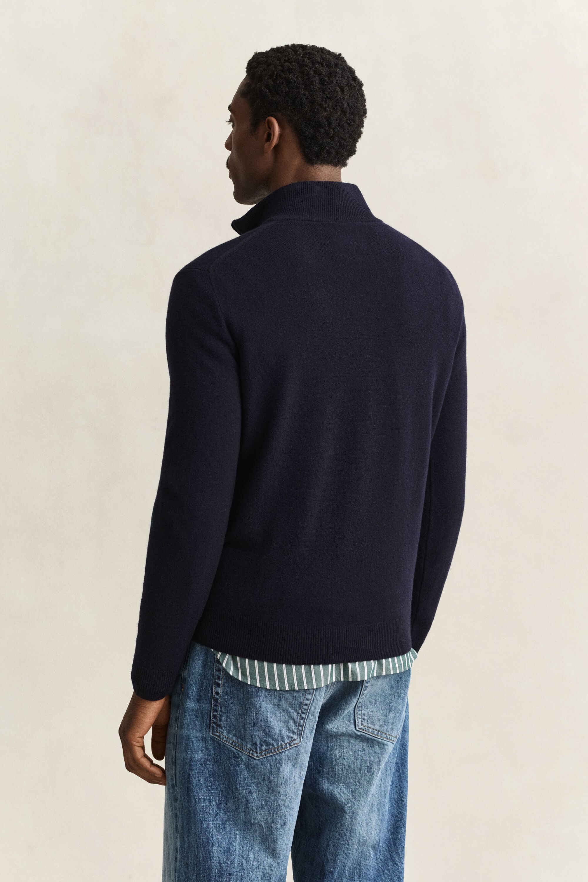 Tröja i lammull med half-zip