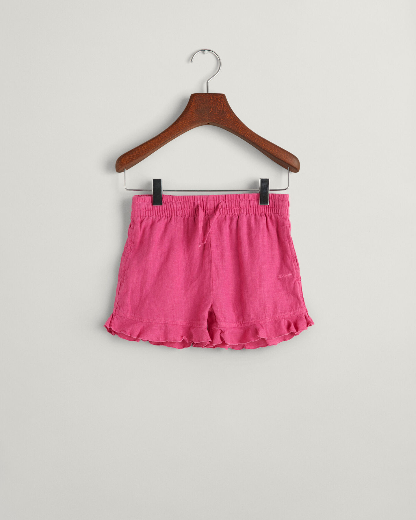 Girls linneshorts med volang