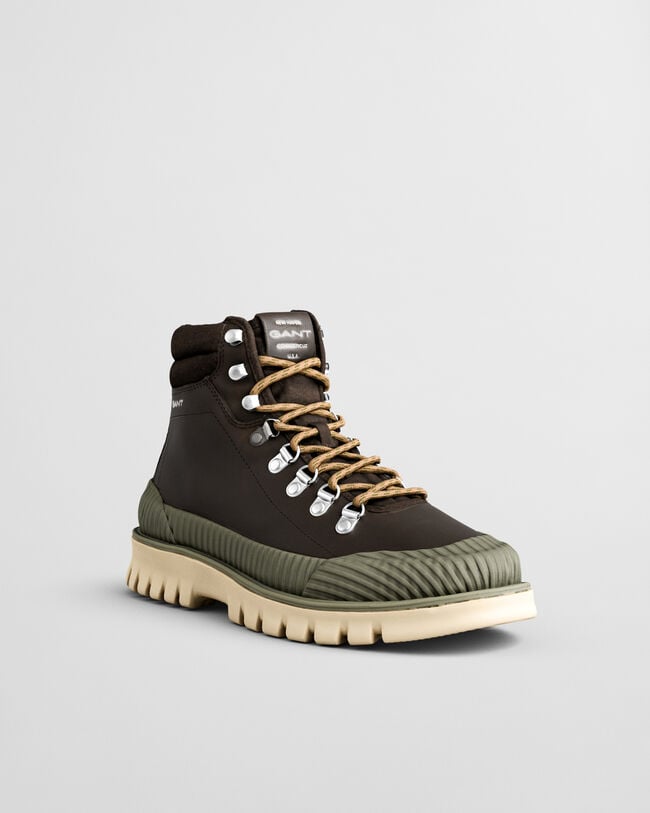 Nebrada mellanhöga boots i skinn