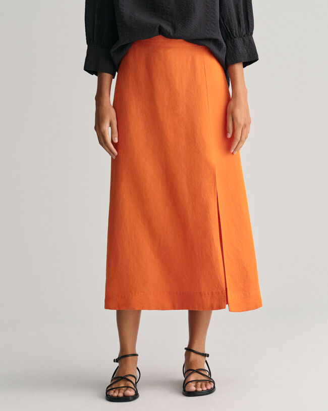 Midikjol i linneblandning