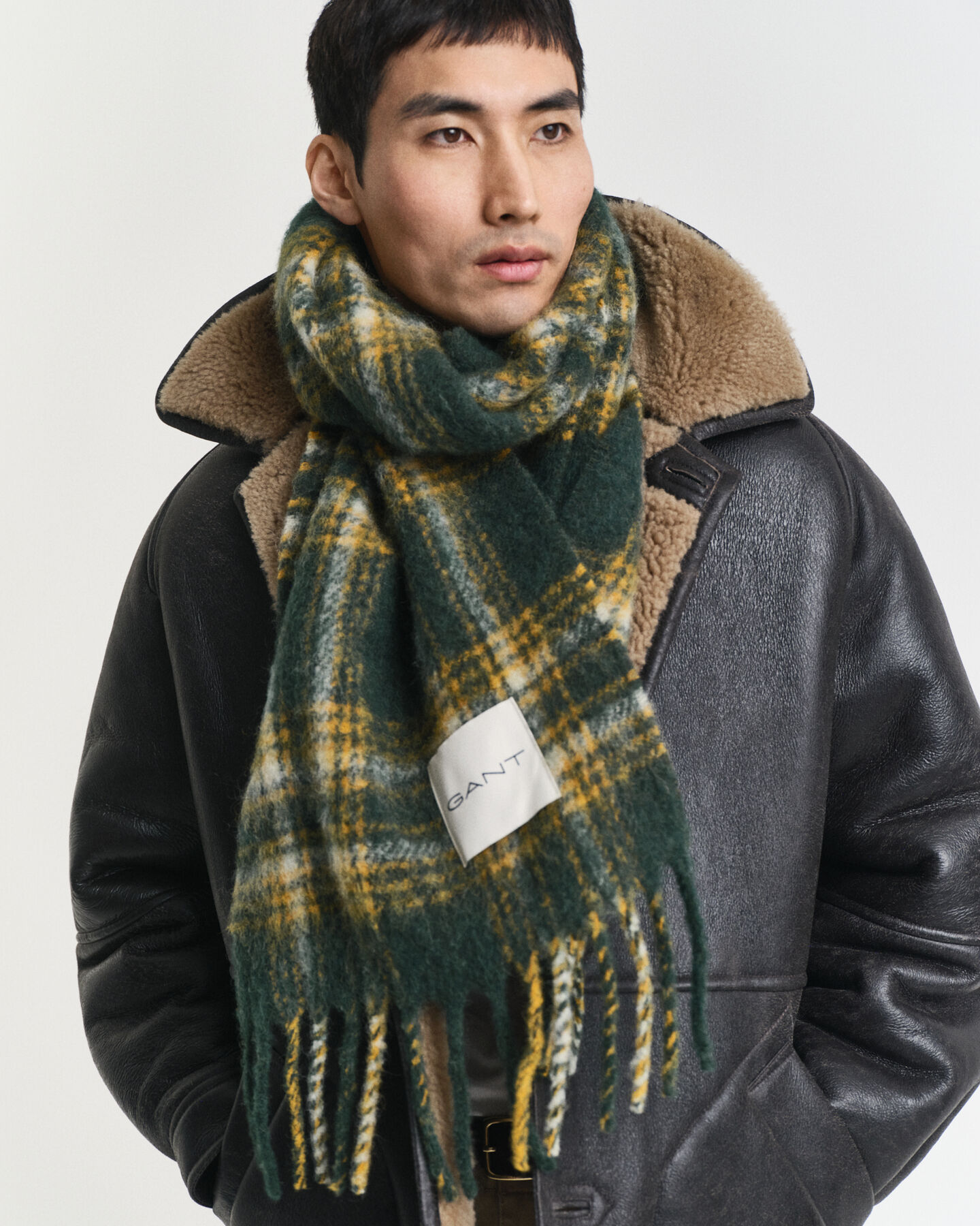 Rutig halsduk i mohair- och alpackablandning