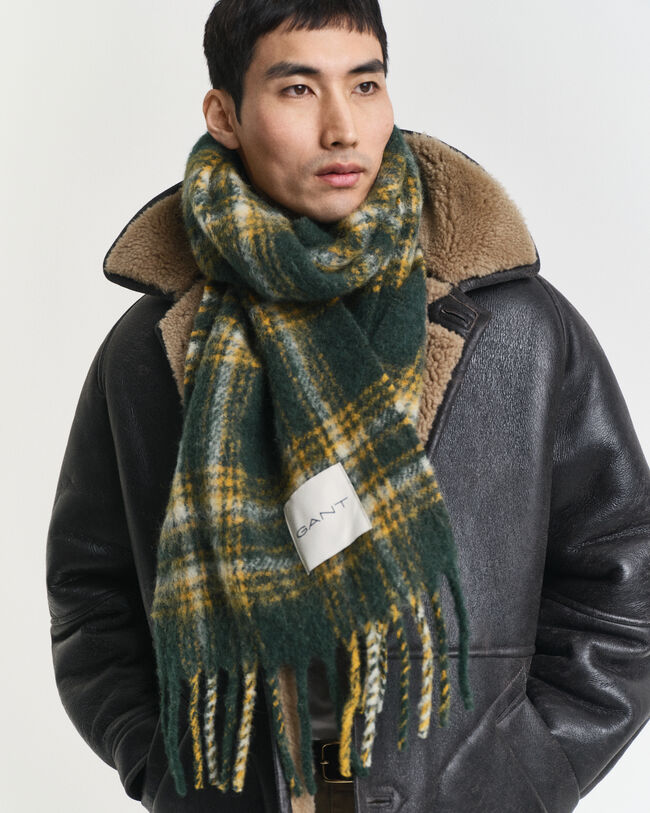 Rutig halsduk i mohair- och alpackablandning