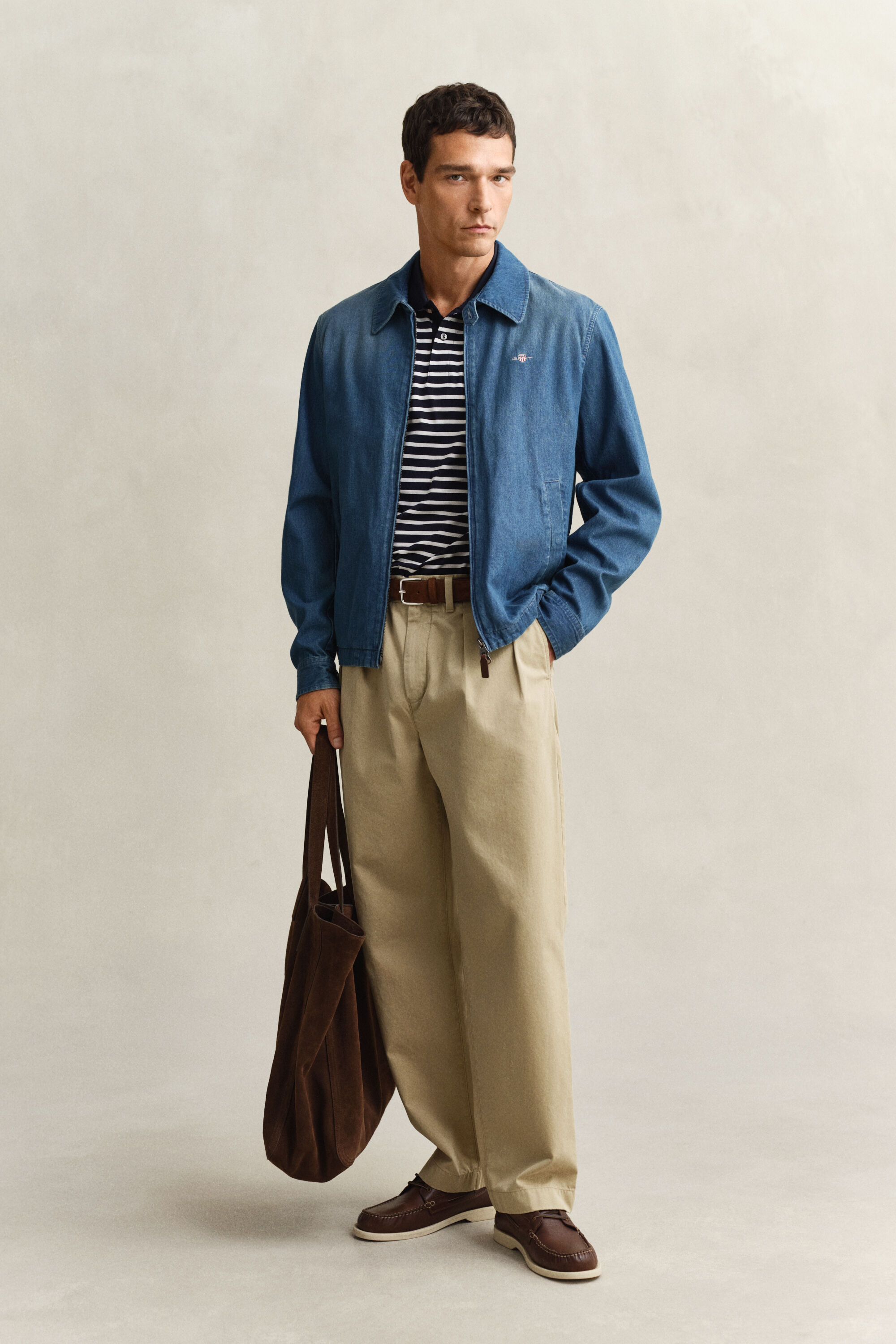 Indigofärgad Windcheater-jacka