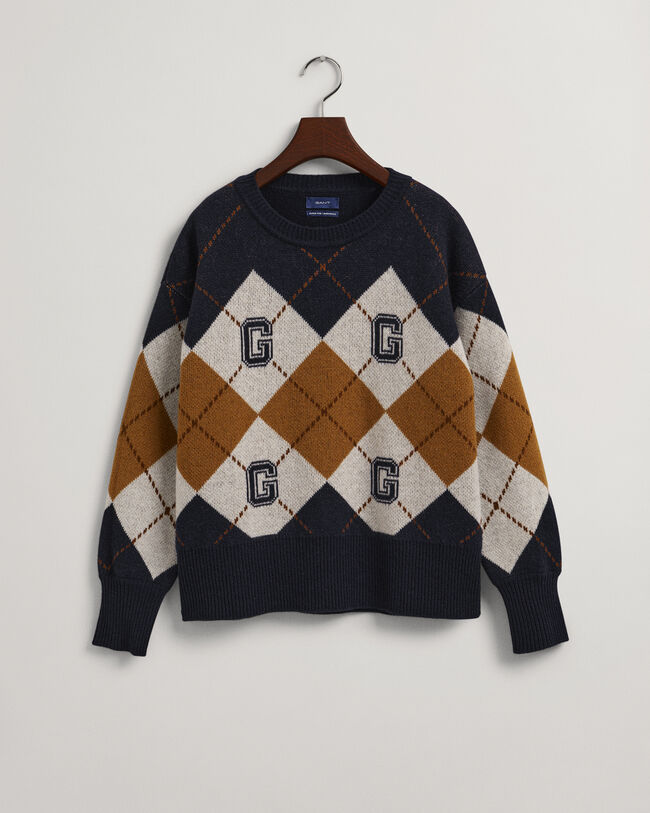 Argyle crew neck tröja