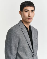 Slim fit kostymkavaj i flanell med fiskbensmönster