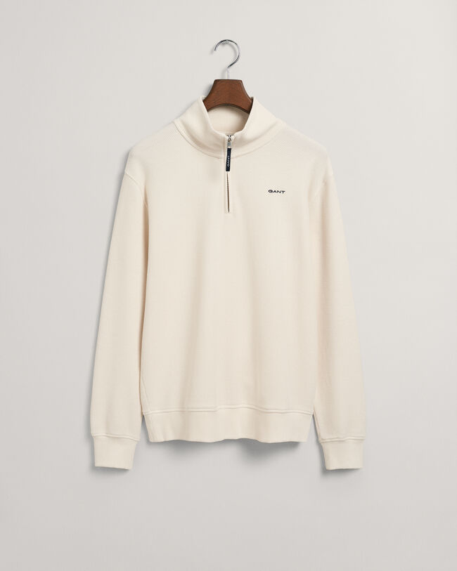 Waffle Texture half-zip sweatshirt