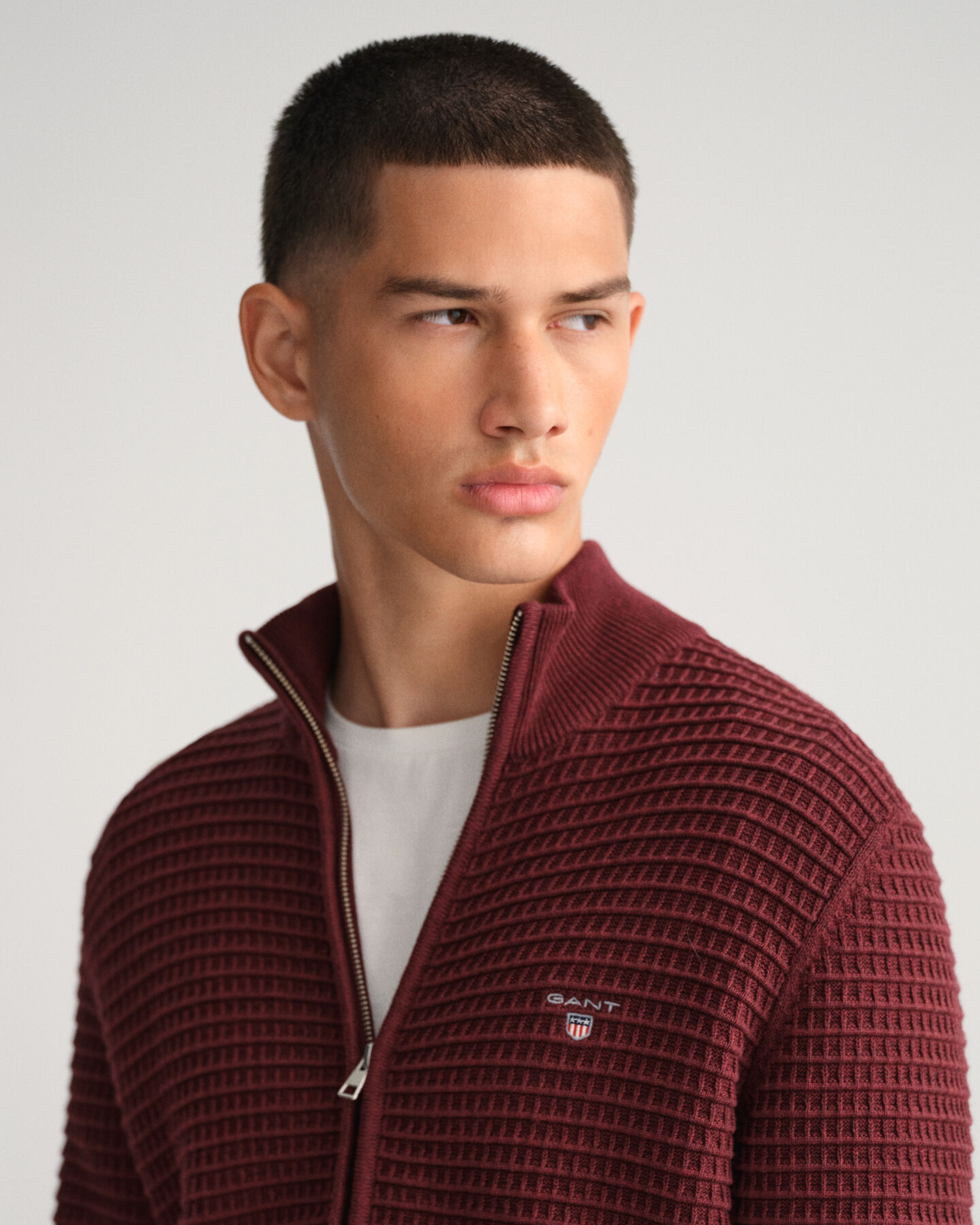 Full-zip bomullströja