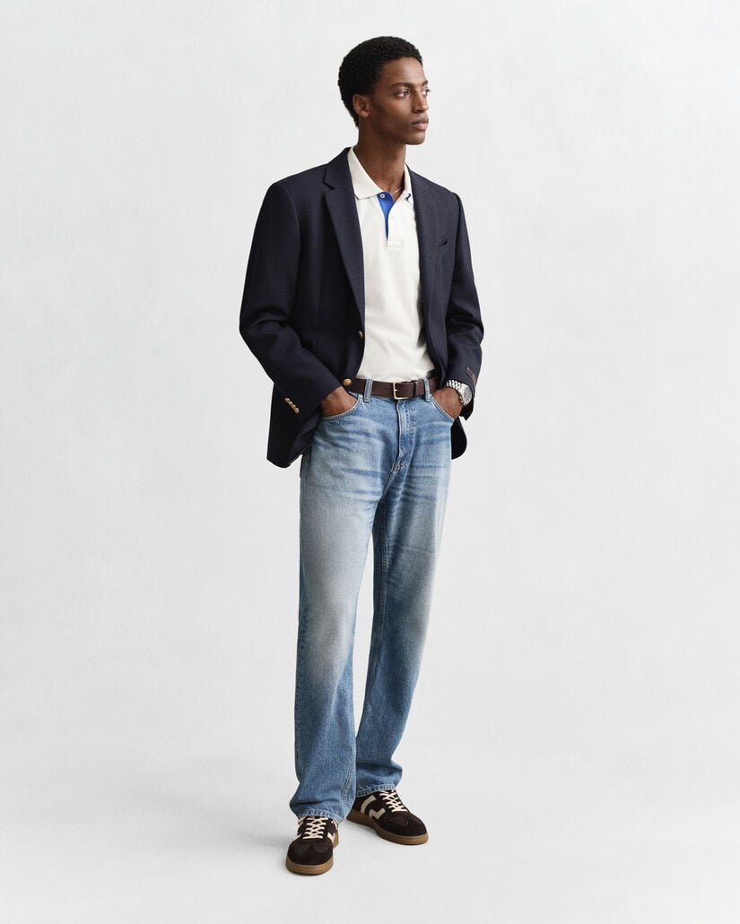 Kontrastfärgad pikétröja