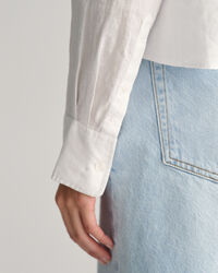 Relaxed fit kort linneskjorta