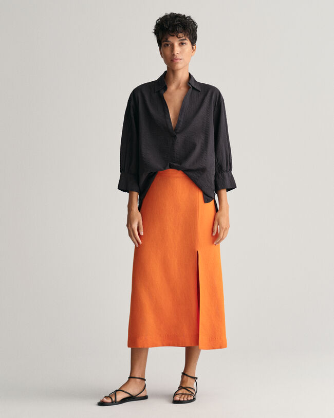 Midikjol i linneblandning