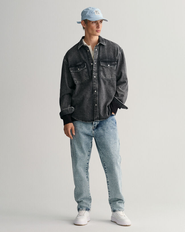 Oversized Heavy Washed denimskjorta