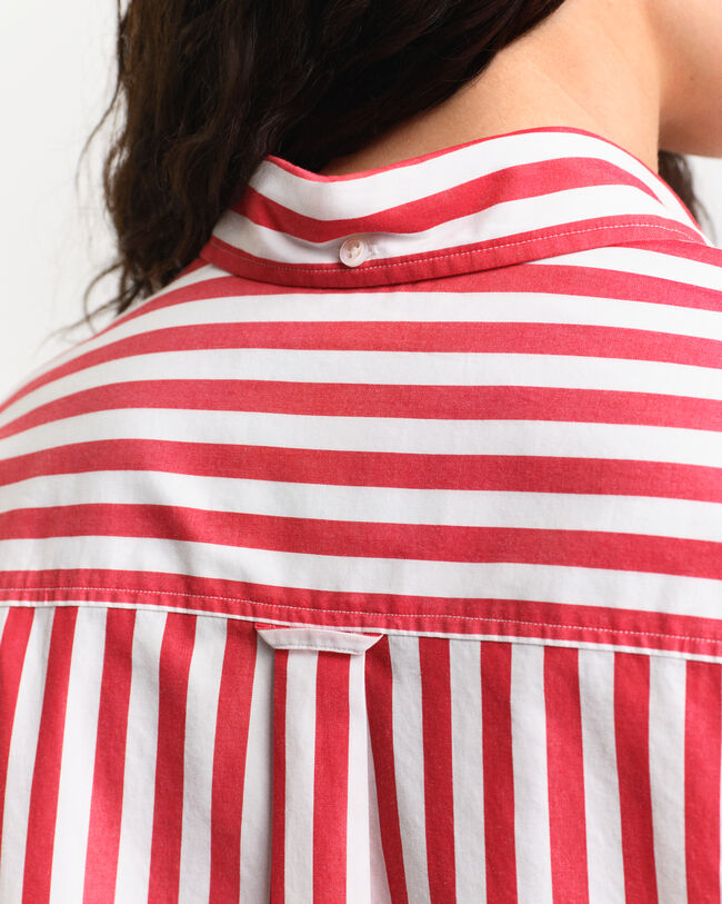 Oversized klassisk randig poplinskjorta