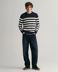 Crew neck tröja med marina ränder