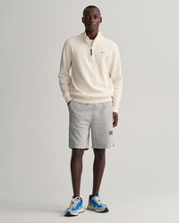 Waffle Texture half-zip sweatshirt