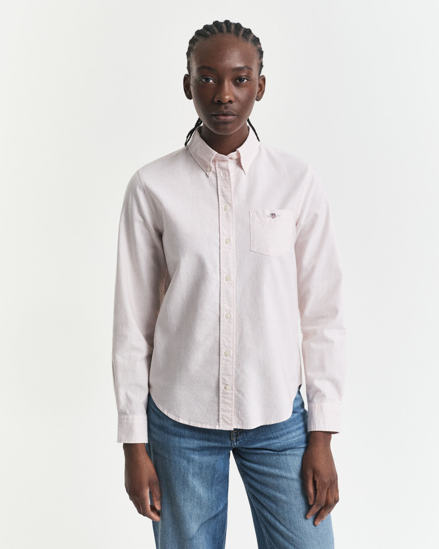 Regular fit klassisk rutig oxfordskjorta