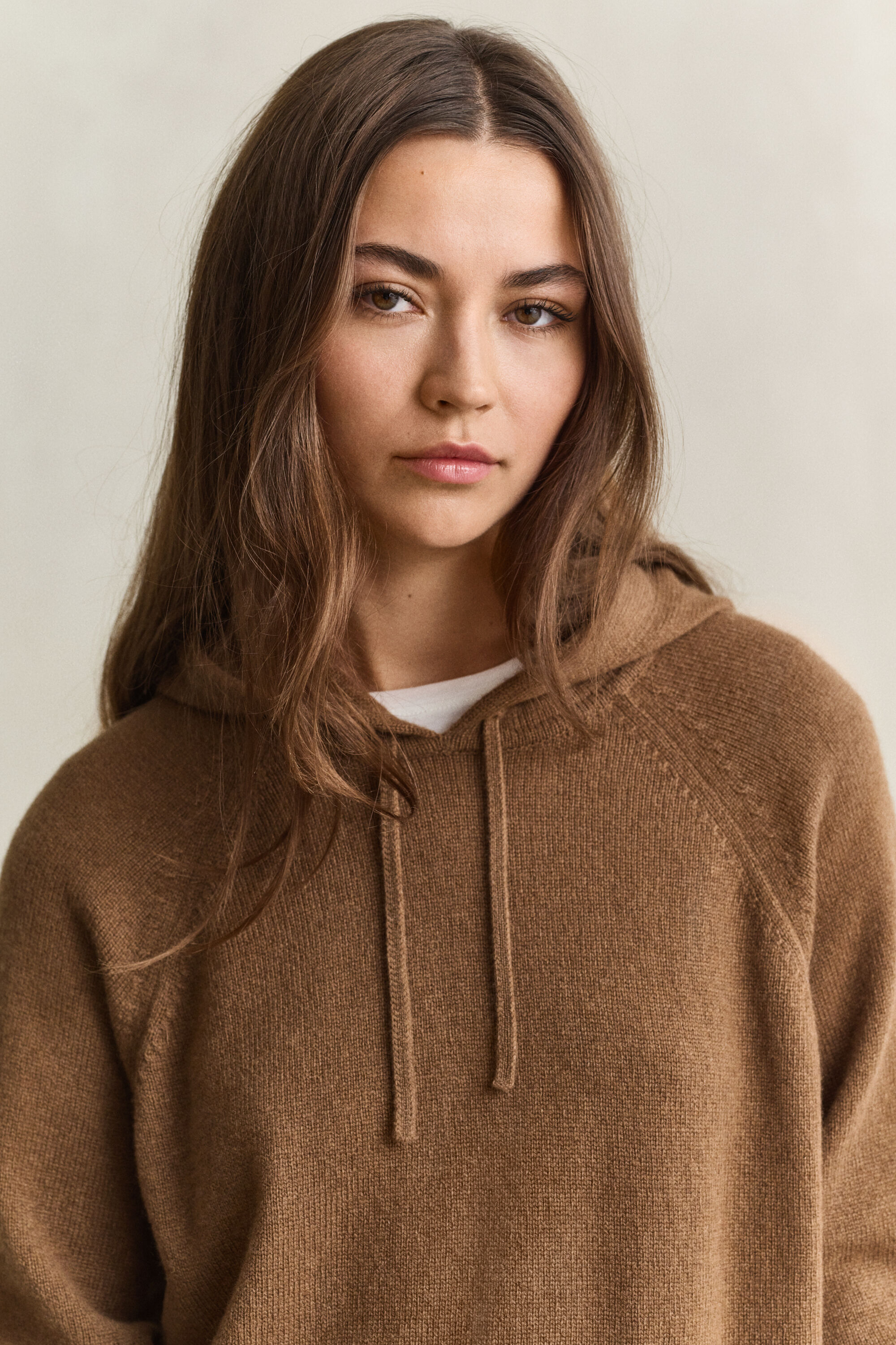 Hoodie i ull och kashmir