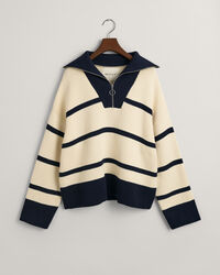 Half-zip tr&ouml;ja med marina r&auml;nder