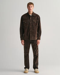 Relaxed fit jeans i flockad velour