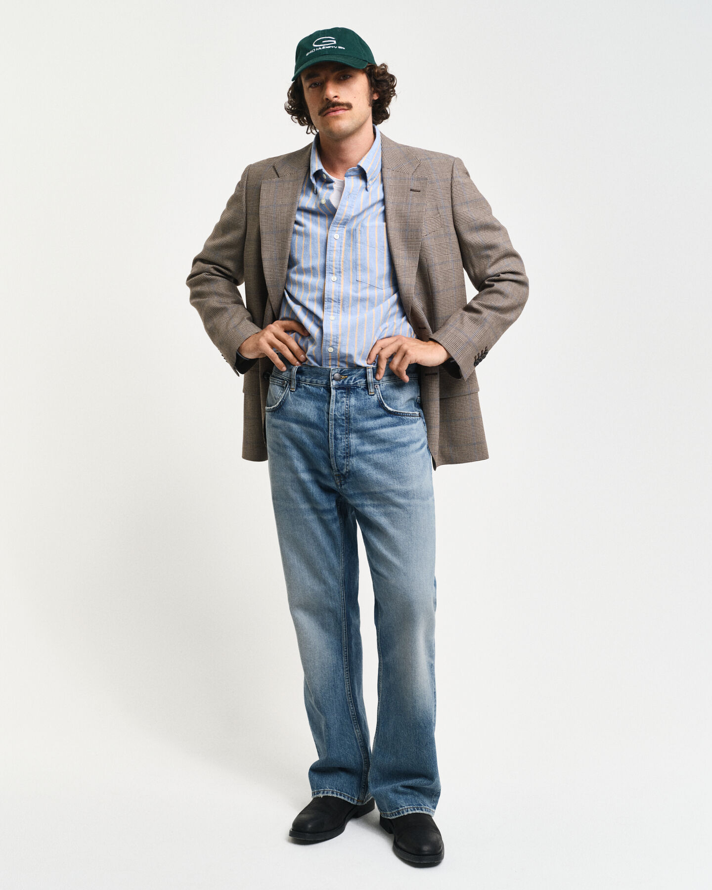 Regular fit kavaj med klassiskt rutmönster