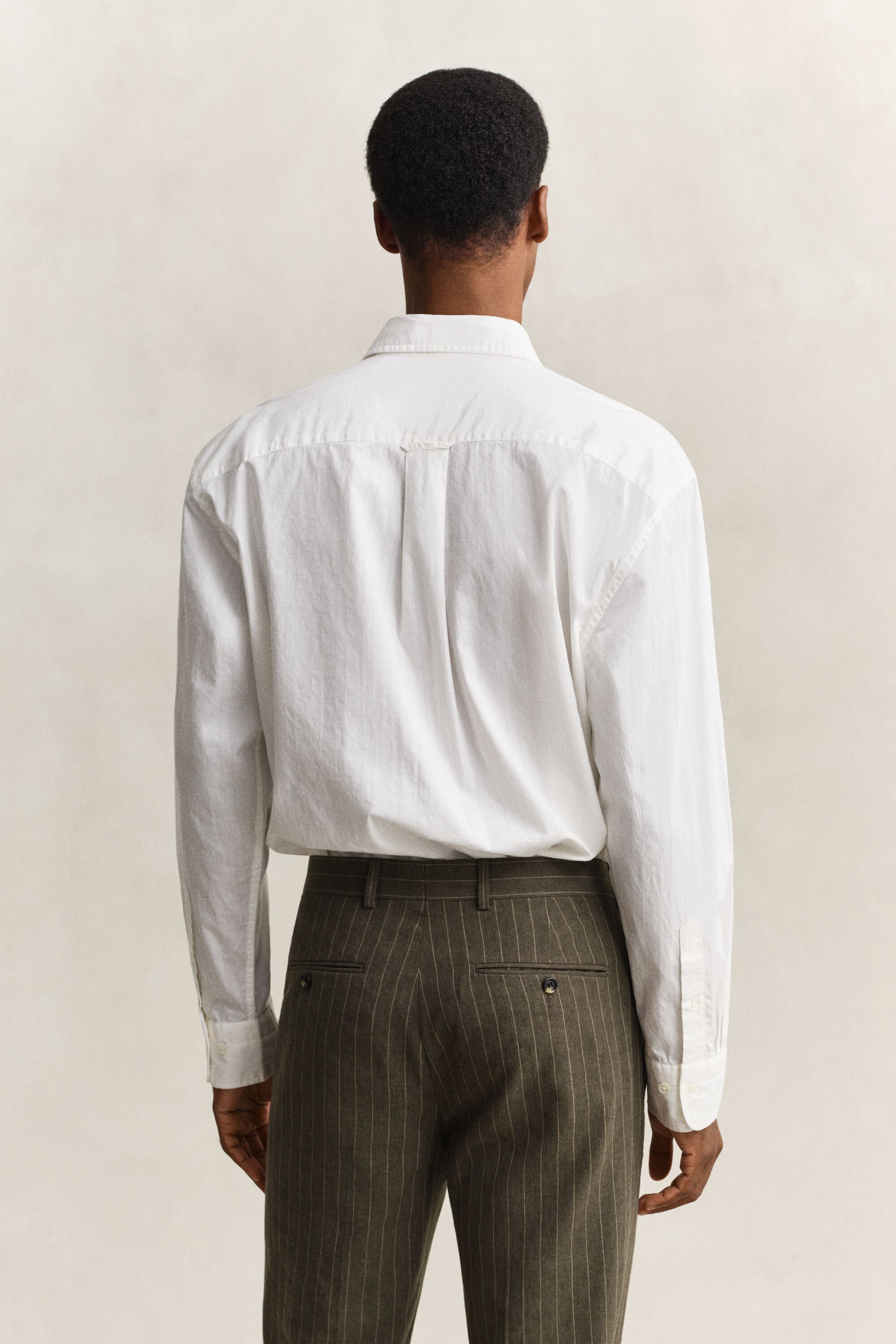 Relaxed fit dobbyvävd randig skjorta