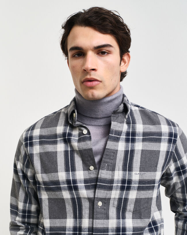 Regular fit skotskrutig melerad skjorta