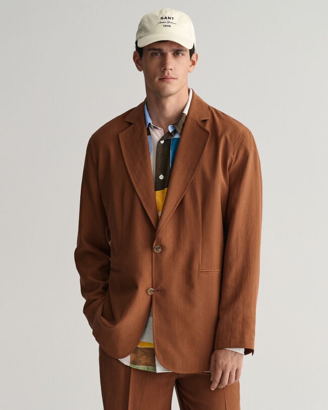 Relaxed fit kostymkavaj i silke