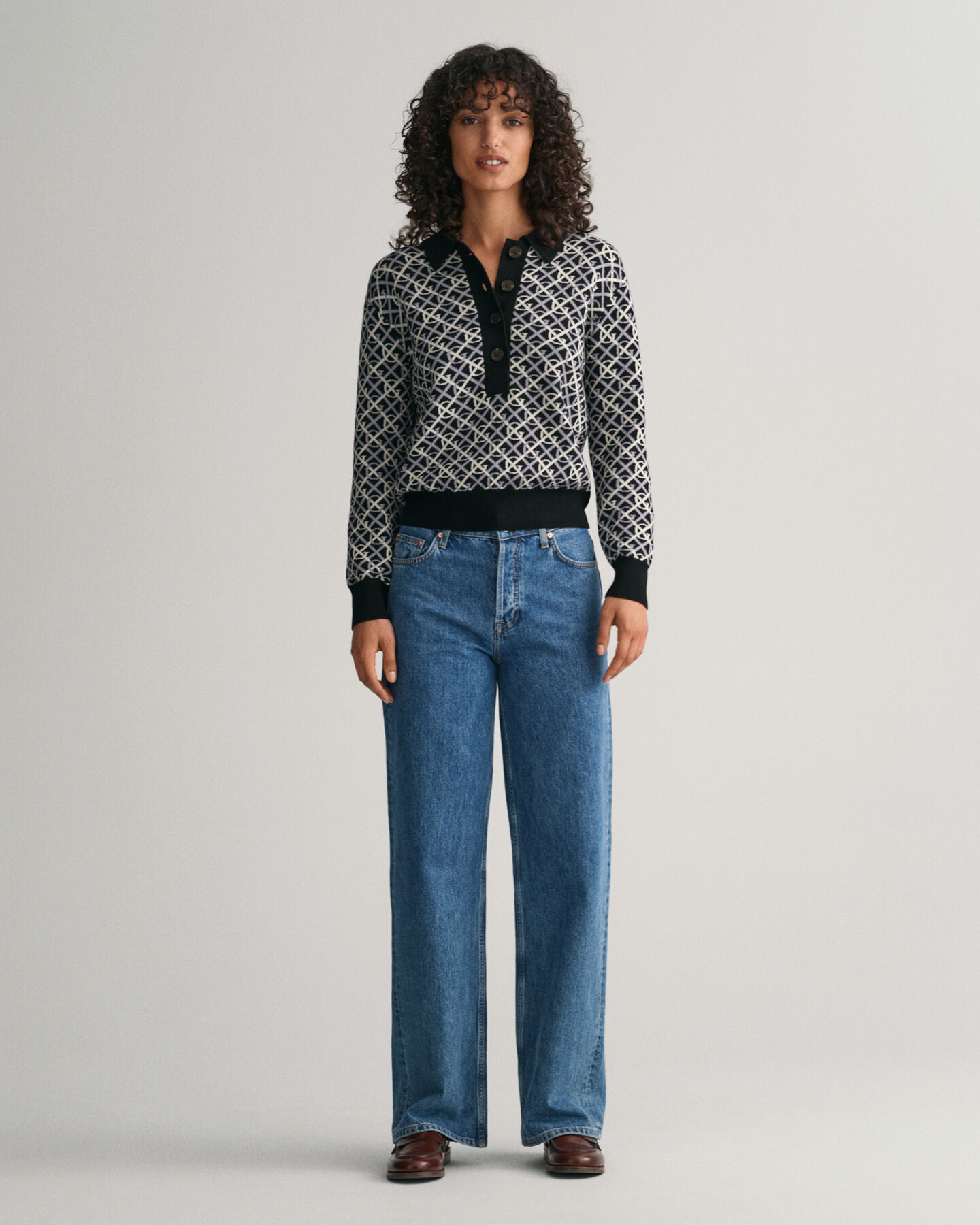 G-m&ouml;nstrad jacquardstickad pik&eacute;tr&ouml;ja