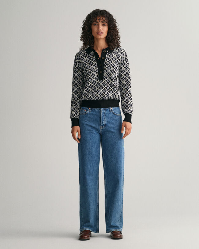 G-m&ouml;nstrad jacquardstickad pik&eacute;tr&ouml;ja