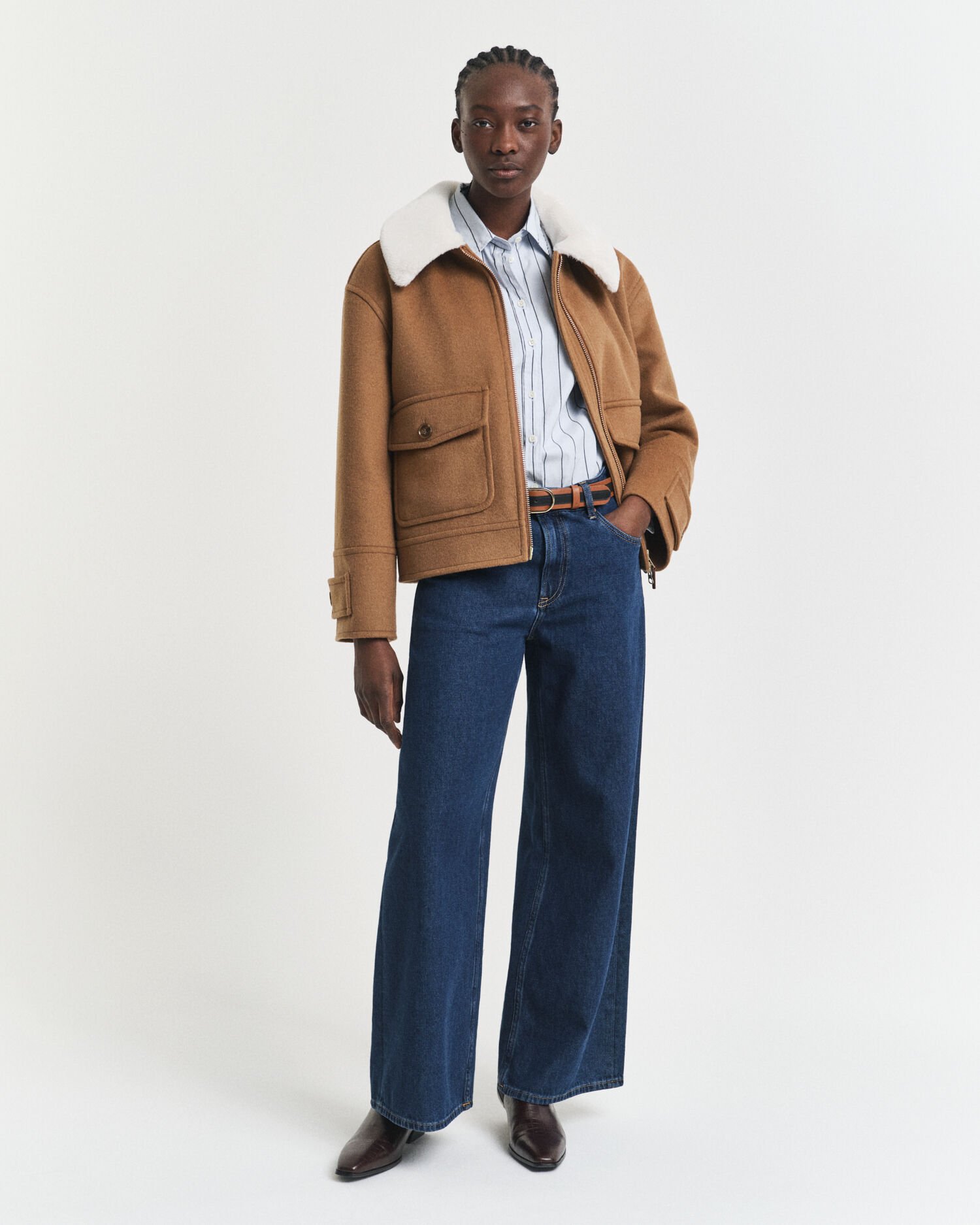 Jeans med låg midja och vida ben