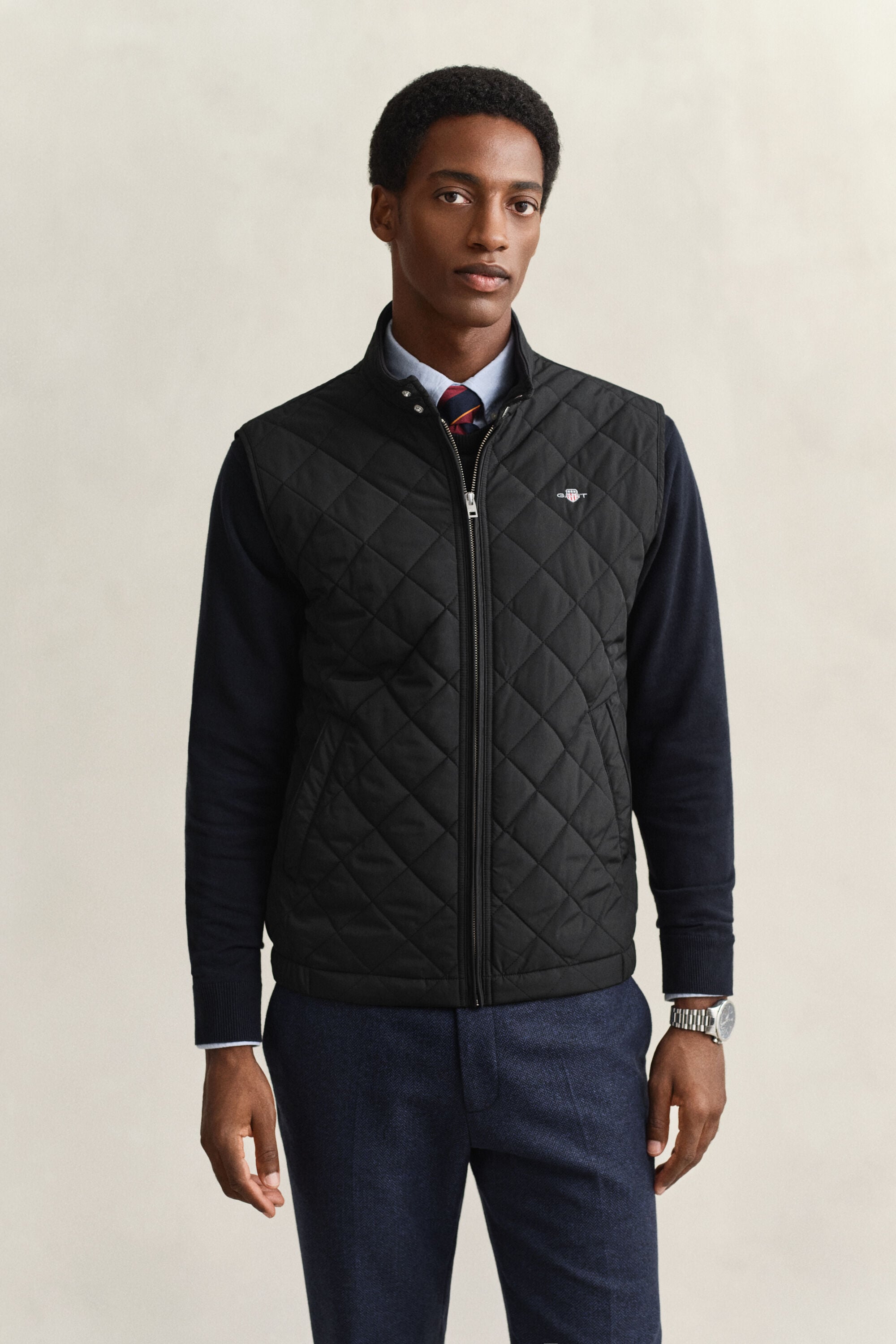 Quiltad Windcheater väst
