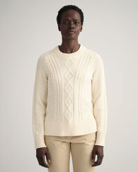 Kabelstickad crew neck tr&ouml;ja