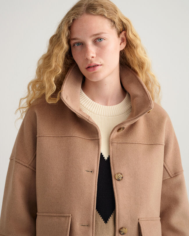 Cropped jacka i ullblandning