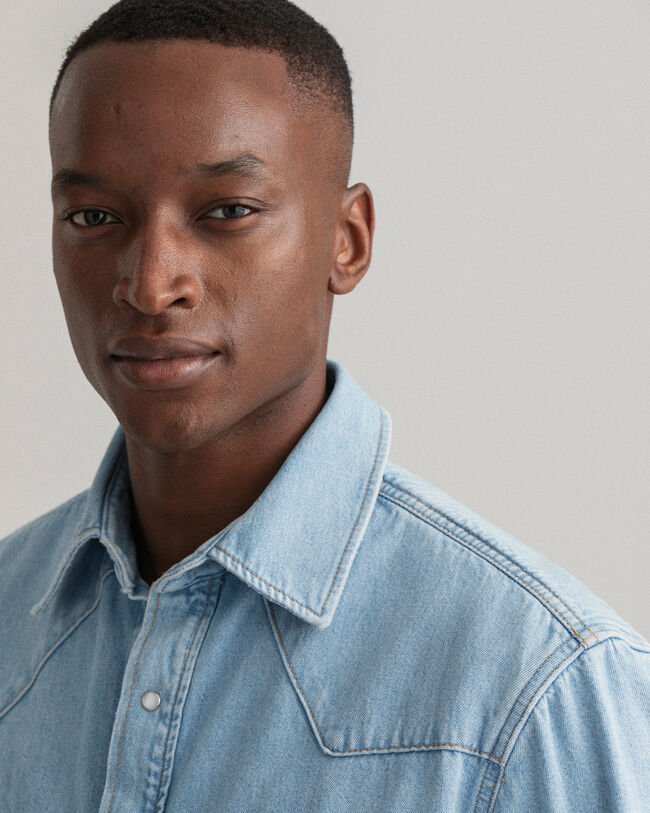 Relaxed fit Western denimskjorta