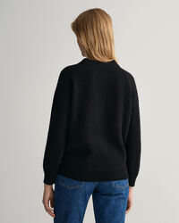 Ribbstickad crew neck tr&ouml;ja i ull