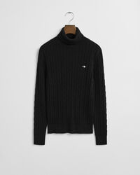 Kabelstickad polotröja i bomullsstretch