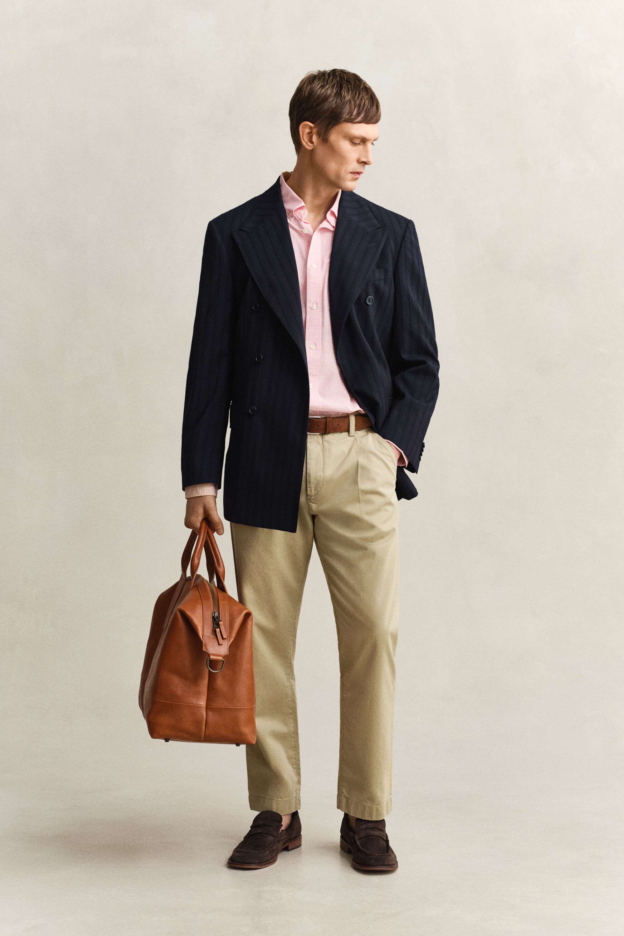 Klassisk poplinskjorta med ginghamväv