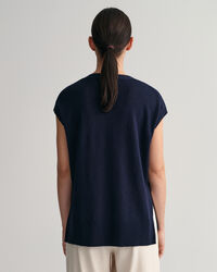 V-ringad slipover i linneblandning