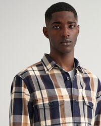 Rutig skjortjacka i tjock twill