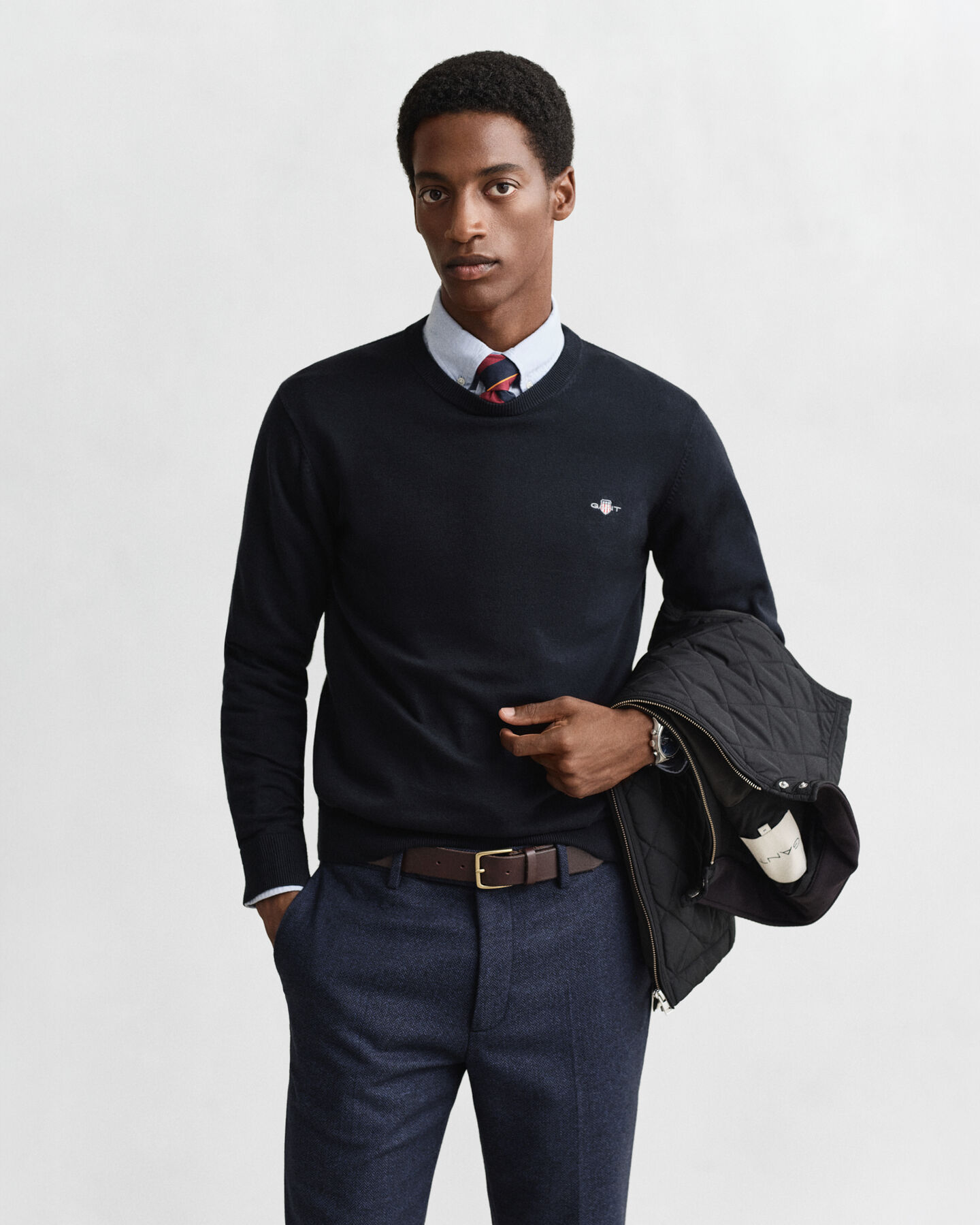 Klassisk rundhalsad bomullströja