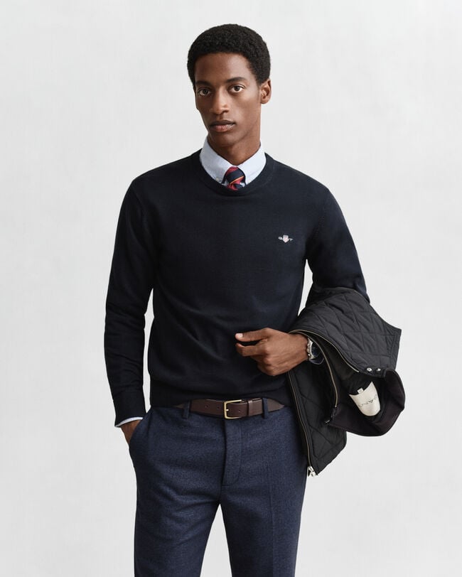 Klassisk rundhalsad bomullströja