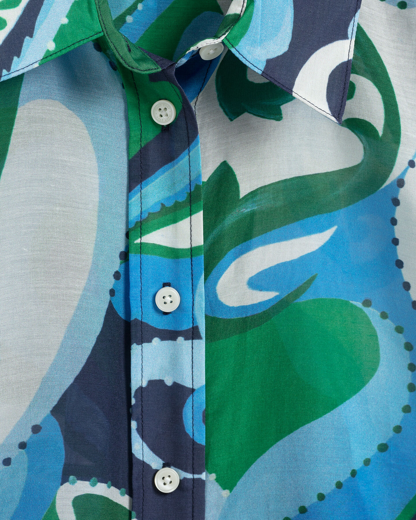 Regular fit paisleyskjorta i bomullssiden