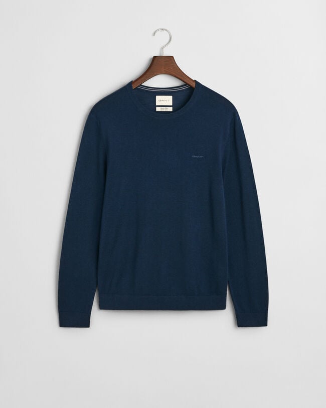 Rundhalsad tröja i extra fin merinoull