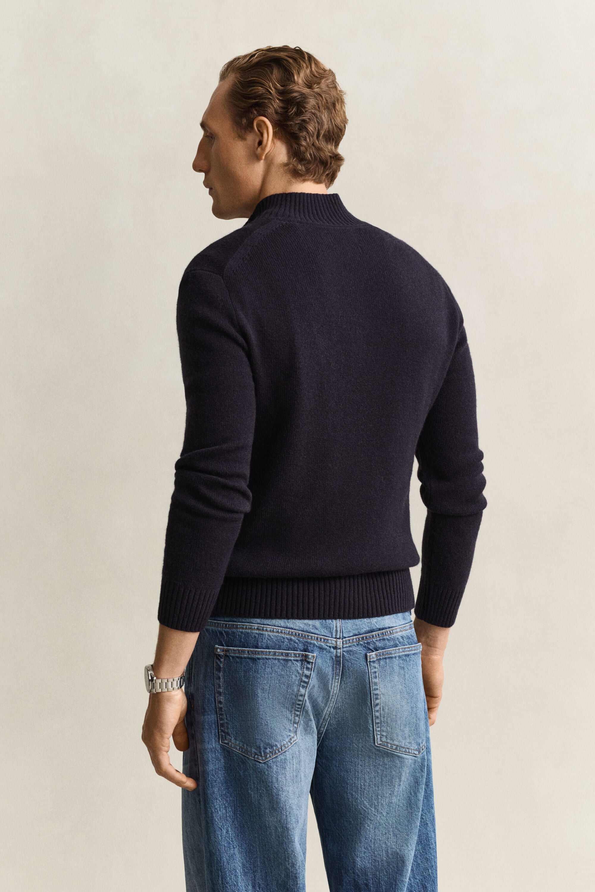 Kashmirtröja med half-zip