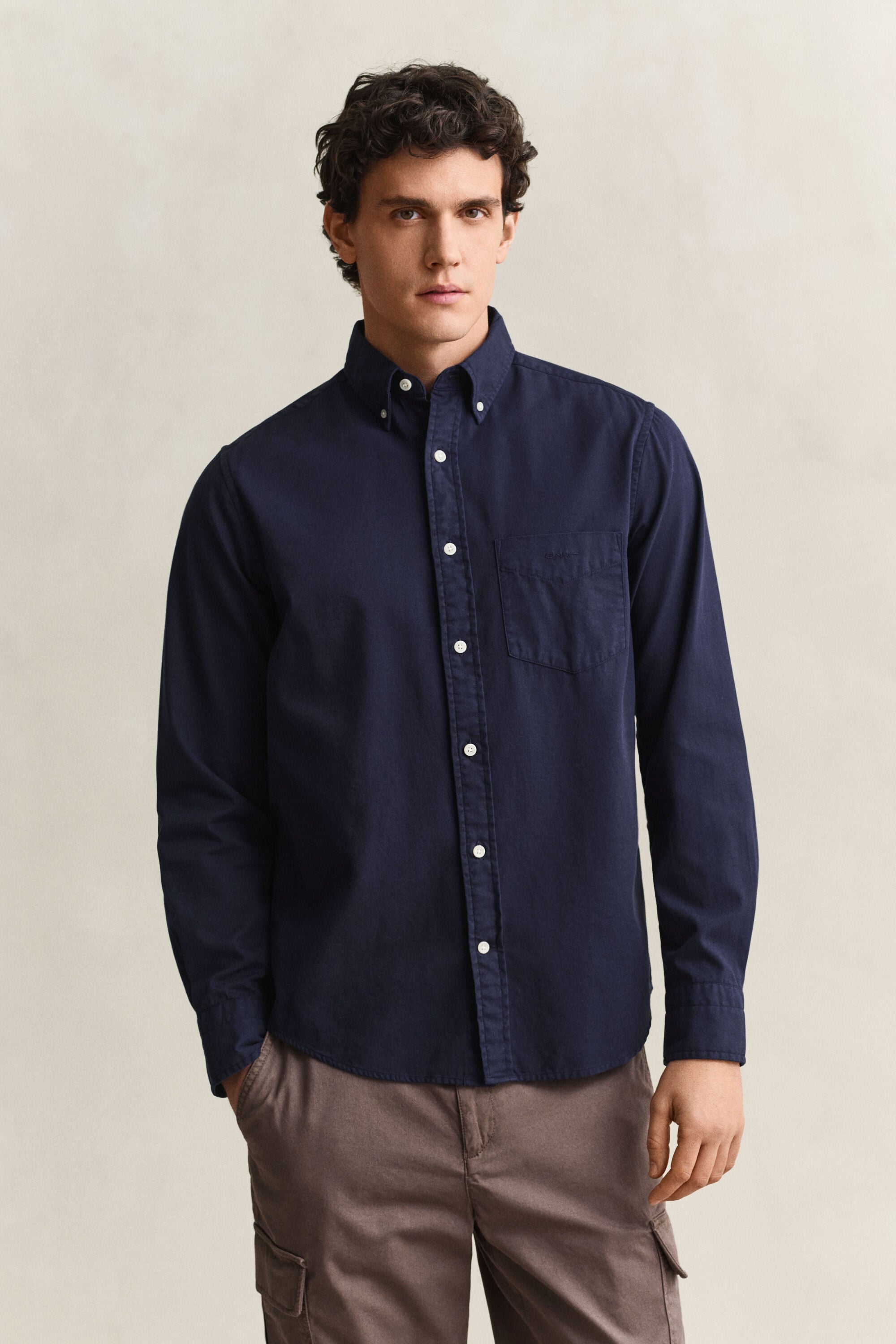Regular fit twillskjorta