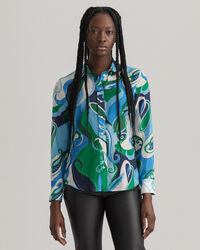 Regular fit paisleyskjorta i bomullssiden