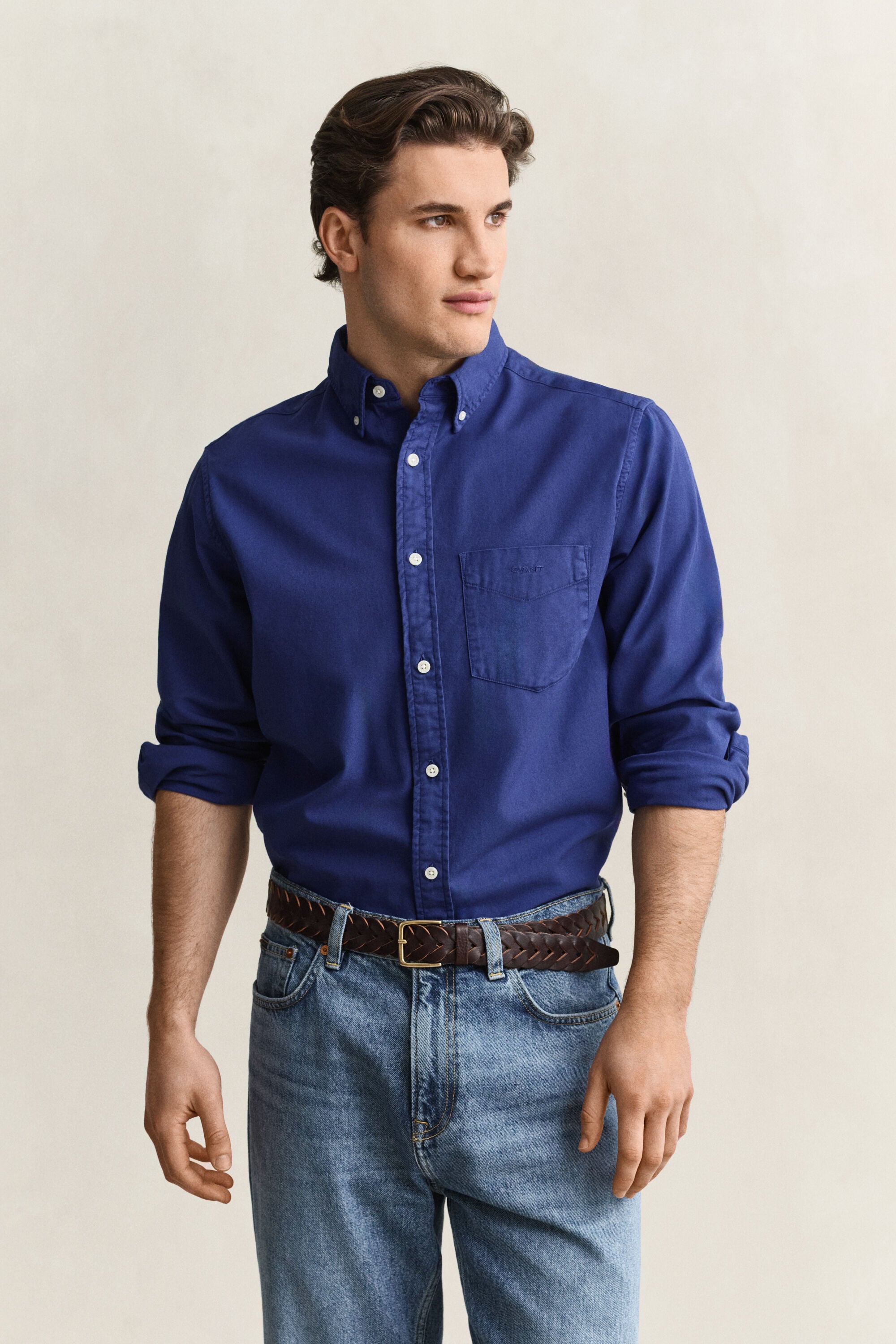Regular fit twillskjorta