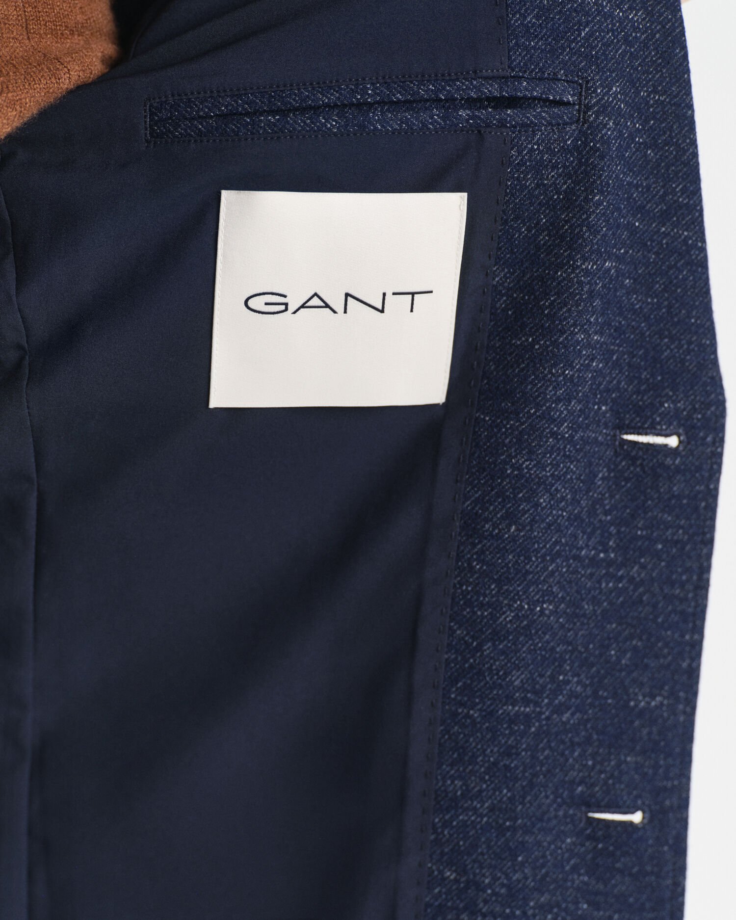 Tvåfärgad jerseyblazer i ull och bomull