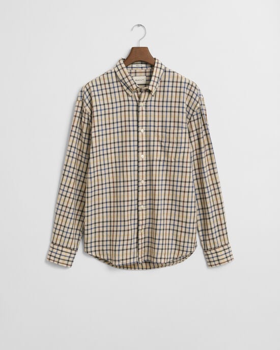 Relaxed fit rutig twillskjorta