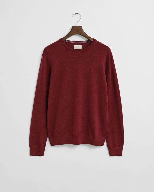 Rundhalsad tröja i extra fin merinoull